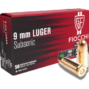 Fiocchi 9mm Luger Subsonic 158 grain ammunition box